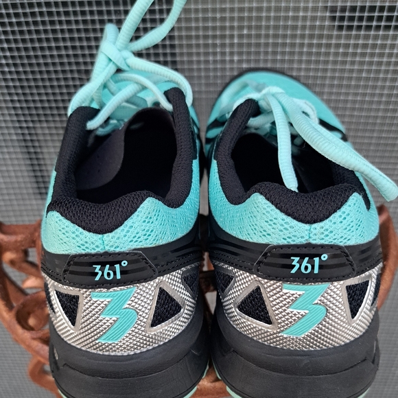 361° Fractal Teal and Black Athletic Shoes - Picture 3 of 10